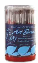 Decorator s Choice Art Brush Canister Handy way to present two different styles in 6 sizes for a total of 144 hobby-quality brushes Artist Brushes Cat. UPC Case No. 0-71497- Description Qty.