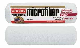 Cirrus Roller Covers High-capacity, white polyamide yarn fabric with a green stripe for all flat paints, stains, sizings Low spatter & durable, great for rough surfaces Green, double-thick