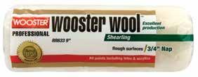 water & solvents RR631 Wooster Wool 3/8 13706-7 9 3/8 Semi-smooth 12 RR632 Wooster Wool 1/2 13707-4 9 1/2 Semi-rough 12 13931-3 18 1/2 6 RR633 Wooster Wool 3/4 13933-7 4 3/4 Rough 24