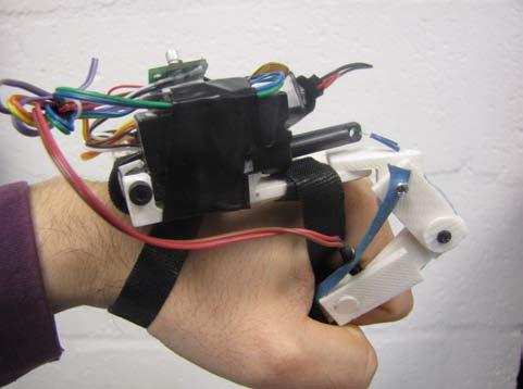GESTURE DEFINITION (A) MOVE FORWARD (B) MOVE BACKWARD. The RML-Glove keeps reading the sonar data from the robot through the wireless module, and calculates the value of the force feedback.