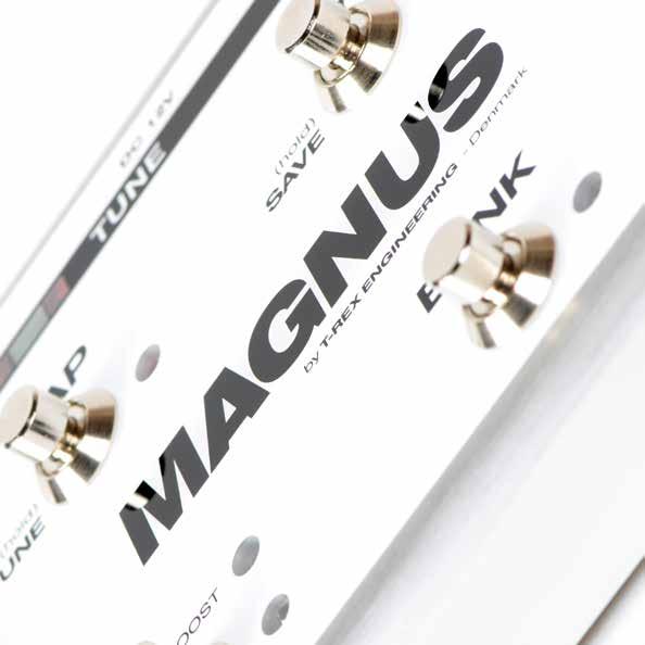 5 EXCLUSIVE PEDALS IN 1 AMAZING BOARD Congratulations on your purchase of MAGNUS a unique pedal board that brings 5 of our classic boutique pedals together in a single, easy to use and carry package.