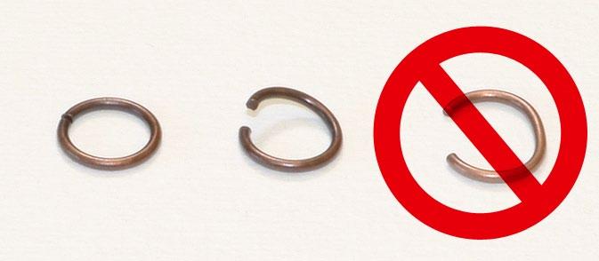 To prevent marks on the ring, use nonserrated flat-nose pliers.