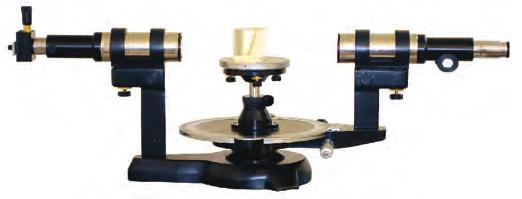 php Spectrometer Goniometer Model No: HO-SP-RE-02 has conventional design where slit along with collimator is fixed on a tilt adjustable holder instead of rail and carriage as in Model No: