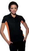 KK731 WOMEN'S Track Polo Fabric: 100% cotton Weight: 210gsm Features: Taped back neck. Slanted placket. Open sleeves. Spare button. Side vents.