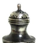 Unusual example of an urn bodied pounce pot or castor c1800-1830, with a more rounded form of screw off lid, which is