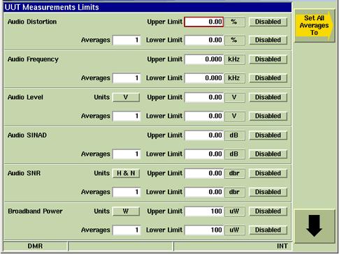 2.4.5 UUT Measurements Limits Configuration Tile The UUT Measurement Configuration Tile allows the user to define limits for UUT Measurements meter readings. Fig.