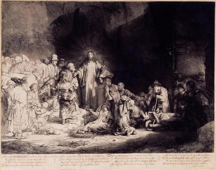 View full size Rembrandt's "hundred guilder" engraving.