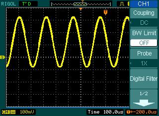 DC coupling setup DC coupling status symbol Figure 2-4 Waveform
