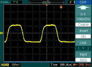 5. To invert a waveform Invert turns the displayed waveform 180 degrees, as respect to the ground level.