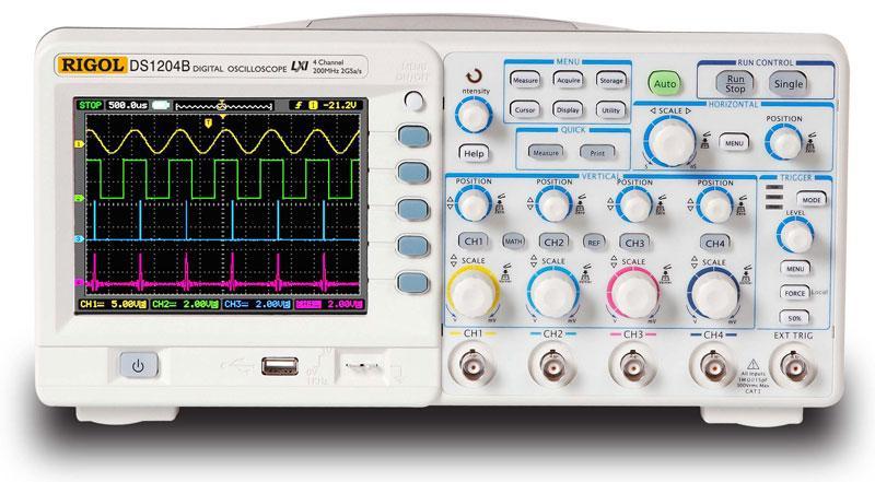 Product Overview DS1000B series oscilloscopes are designed with four analog channels and 1 external trigger channel, which can capture multi-channel signal simultaneously and meet industrial needs.