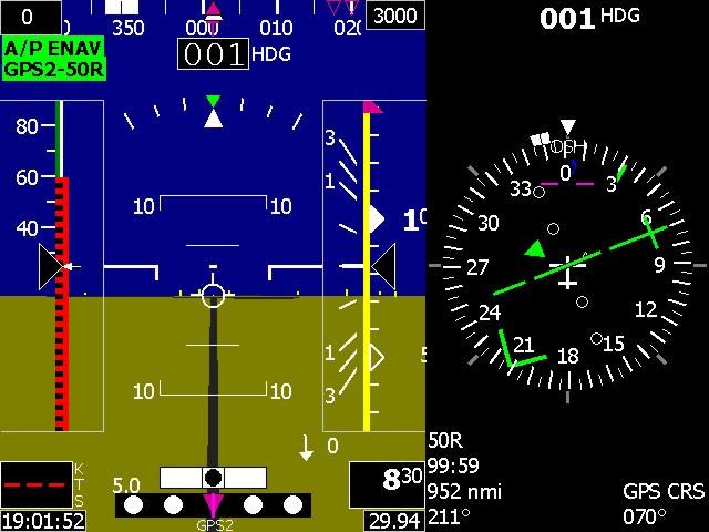 XM Weather (optional-grt Weather required) Traffic (optional-gx330 transponder or Zaon Portable Collision Avoidance System required) Wind Direction and speed Autopilot settings Terrain Clearance