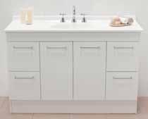 Featuring 2 Door, 4 Drawer Cabinet and Flat Chrome D Handles. available with choice of polymarble slab or caesarstone tops.