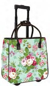 FG427 Laminated Fabric Rolling Bag Anna Griffin Rose Collection 16" x 16" x 8" Retractable Handle: 20" Minimum 2