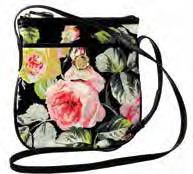 2 FG1255 Laminated Fabric Crossbody Bag Anna Griffin Amelie Damask 5" x 9", Adjustable 22" Strap