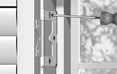 These are included with your order. Slightly loosen the screws holding the hinge to the panel and slide a shim between the hinge and panel. This should be done to all hinges.