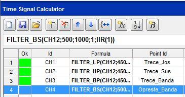 exercitiu practic Se utilizeaza semnalul existent in masuratoarea Aplicarea filtrelor/throughput/12:point10 click dreapta Add to Input Basket In worksheet-ul Time Data Selection ca sursa se verifica