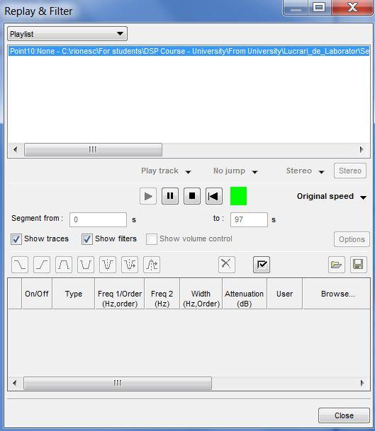Lucrari de laborator Lucrarea 2 Filtrarea semnalelor Page 25 Pentru a observa diferentele obtinute prin aplicarea filtrelor, vom utiliza optiunea de audio replay se va adauga add-in-ul Audio Replay &