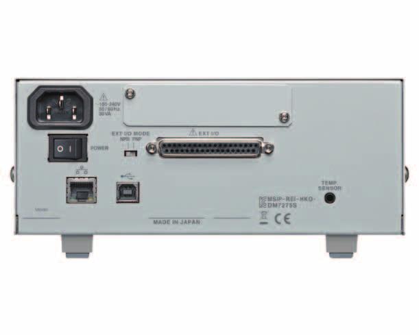 supply switch Mode SW EXT I/O With GP-IB DM7275-02, DM7276-02 With RS-232C DM7275-03, DM7276-03 Communication I/F blank panel Temperature sensor terminal LAN USB Noise Performance Approaching an 8-½