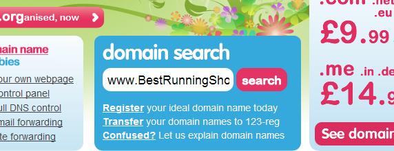 2. Enter your chosen keywords or phrases into the Domain Search text box Formulate those words into a viable domain name and to see if that potential domain name is actually available,