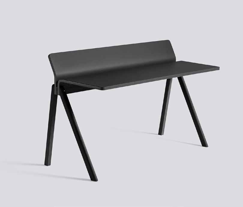 COPENHAGUE 190 DESK Combinations TABLETOP FRAME Black stained solid oak Clear lacquered solid oak