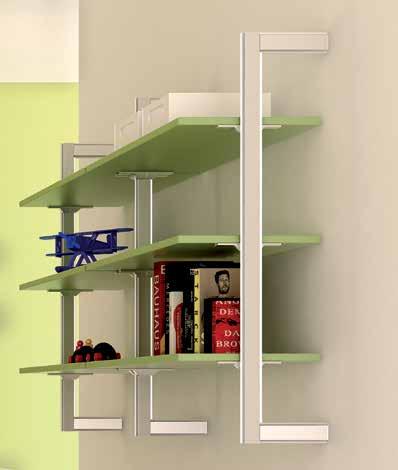 bookshelf, TV entertainment units, office/desk Wall to Wall Product required for each pillar: 1 x luminium bar (1-611-100) cut into three required lengths: a)