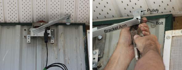 38. Attach bracket to wall (just under main corner wheel bracket) and shim as