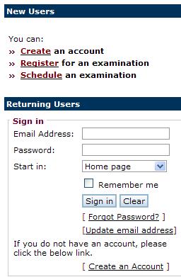 Internet Registration: instructions for scheduling an examination online at www.psiexams.com 1. Go to www.psiexams.com and select Create an Account.