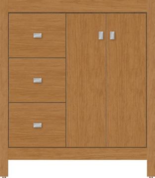 0"w, 4½"h, drawers left ¾" 10