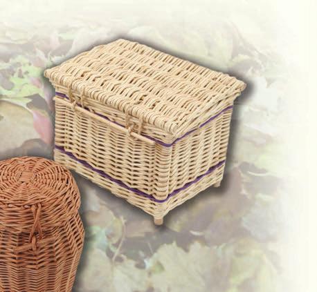 Cremation Caskets Oblong ashes caskets in willow, inlaid with