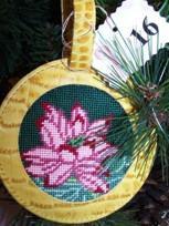 Hand-Painted Canvas Poinsettia in a