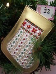 Gold Leather Stocking Ornament
