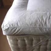 The PU backing provides protection against dust mites from the bed mattress.