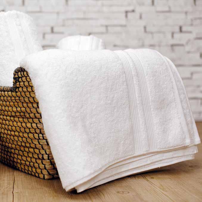 THE BATHROOM THE HAITI TOWELS (650 gsm) 2 decorative borders on both sides (2 x 2cm) - 100% cotton - Colours: White Colours,