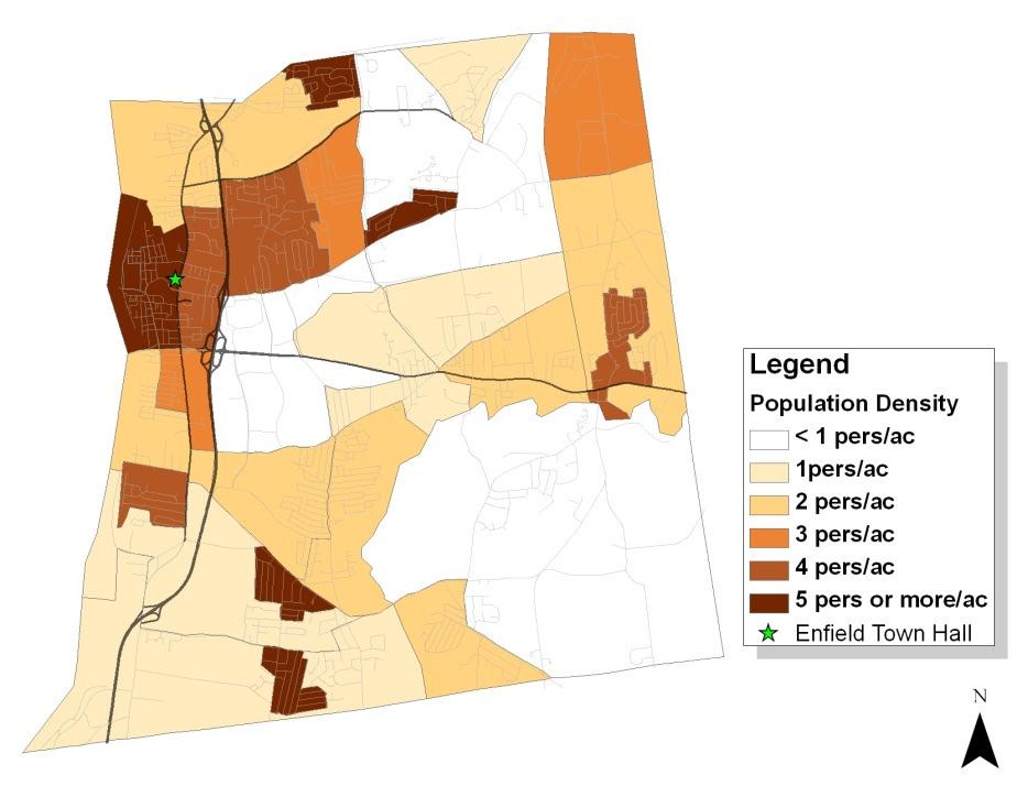 Inventory Figure 16 illustrates how population density varies within the Town.