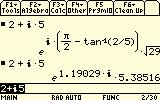 0000e+00i >> [abs(z) angle(z)] ans 5.3852e+00 Using say a TI-89 calculator is similar.