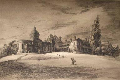 Geelong College 1953 etching, 12/100, 15 x