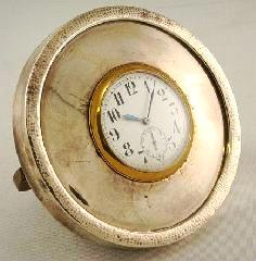 mahogany Edwardian mantel clock, ht: 9".
