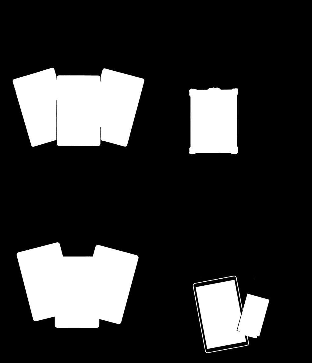 3 3. The Cards Separate the card deck into 3 piles (29 Trap cards, 13 Portrait cards and 12 Character cards). Here s a look at their card backs. See Figure 2. FIGURE 2.