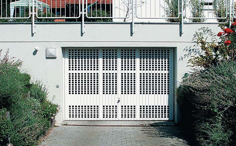 For underground and collective garages we also offer steel garage doors with ventilation slots as
