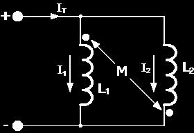 The voltage across the two parallel aiding inductors above must be equal since they are in parallel so the two currents, i1 and i2 must vary so that the voltage across them stays the same.