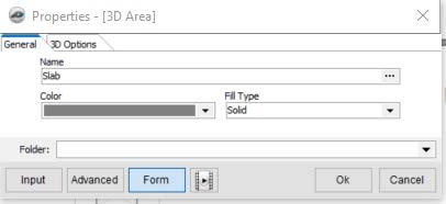 Figure 7 Click on the 3D Options tab. Figure 8 Enter 6 in the 3D Depth field so the slab depth is set at 6.