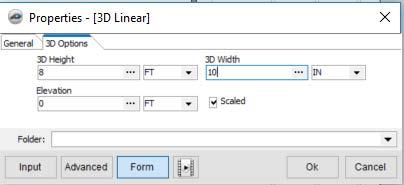 Figure 13 Click on the 3D Options tab in the Properties [3D Linear] window.