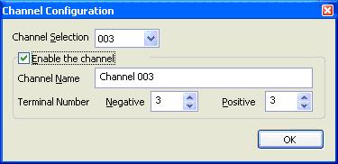 8 Click Edit. Fig.3-9 Channel Configuration Selecting the channel Select the channel number. Enabling the channel To enable the selected channel, select the Enable the channel check box.