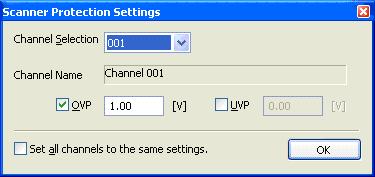 4Creating Test Conditions Settings of each scanner channel See Page 3-6 You must select the scanner option on the Configuration Tool in advance to use the channel settings of the scanner.