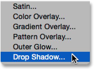 Click on the Layer Styles icon (the fx ) icon) at the bottom of the Layers panel: Clicking the Layer Styles icon.
