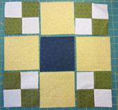 Cut four 4½ Yellow squares.