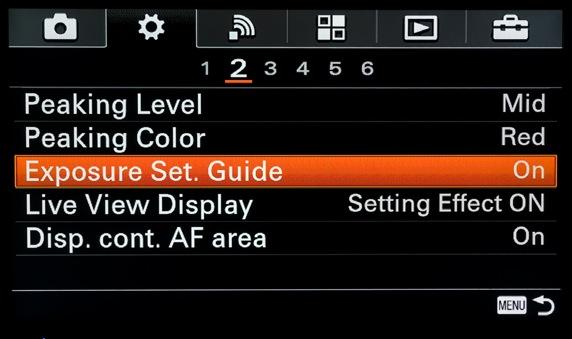(other settings will be hidden from view when the Exposure Settings appear).
