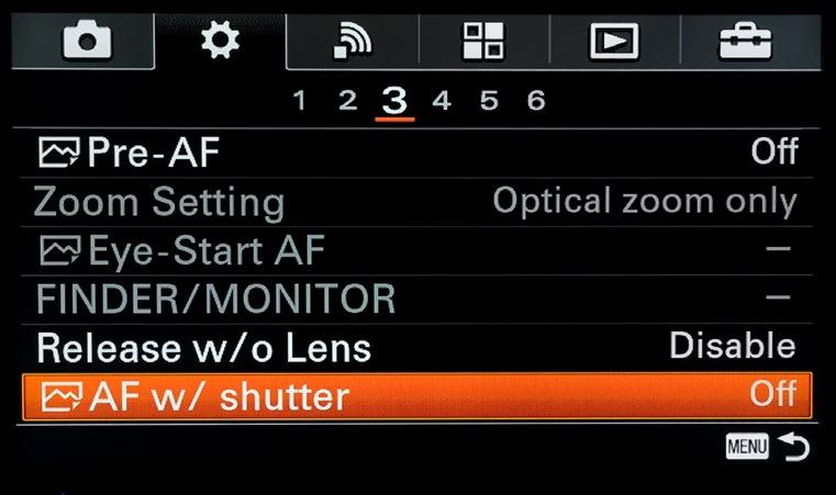 Set the AF w/ shutter button in the Custom Key Settings to Off and change the function of the AEL button (Auto Exposure Lock) to