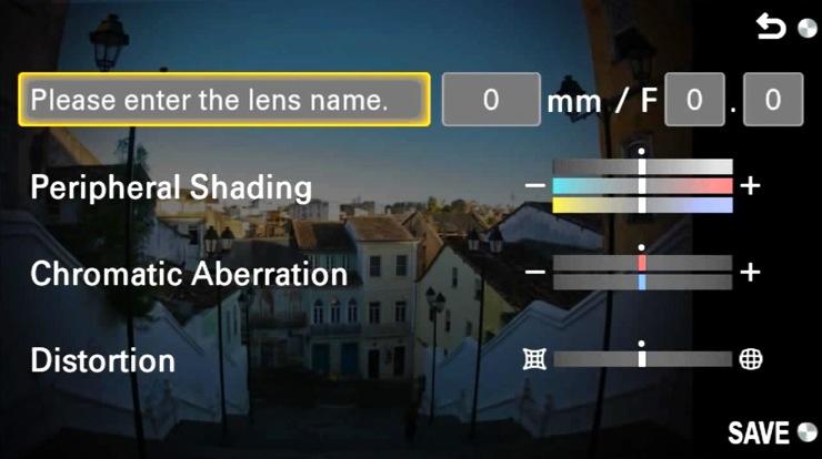 You can also purchase apps such as Lens Compensation that will enable you to correct lens distortions from non-sony lenses (in-camera), even when using the Raw file format.