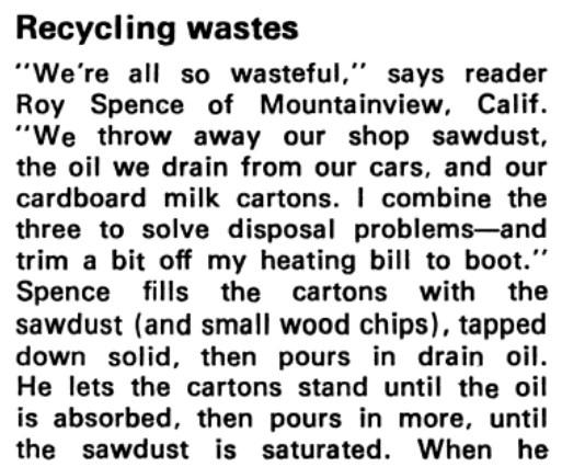 The article at the bottom of the page Recycling Wastes found on page 152 in the February, 1979 magazine the homeowner finds a way to recycle